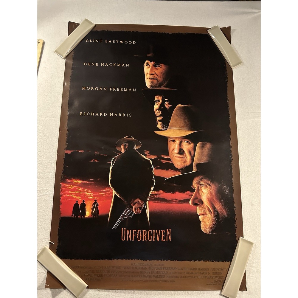 "UNFORGIVEN" CLINT EASTWOOD 1992  ORIGINAL  ONE SHEET POSTER ! 2 Sided